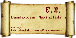 Baumholczer Maximilián névjegykártya